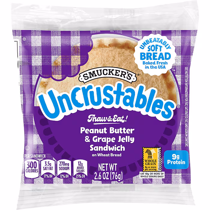 Smucker's Uncrustables, Peanut Butter & Grape Jelly Sandwich