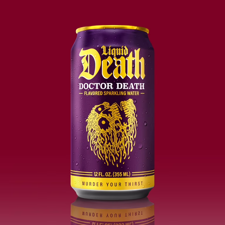 Liquid Death Soda-Flavored Sparkling Water (Doctor Death)