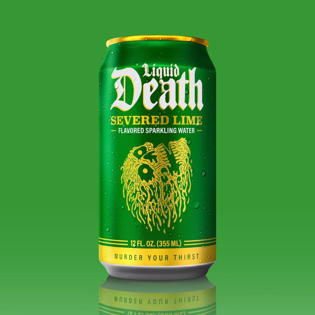 Liquid Death Soda-Flavored Sparkling Water (Severed lime)