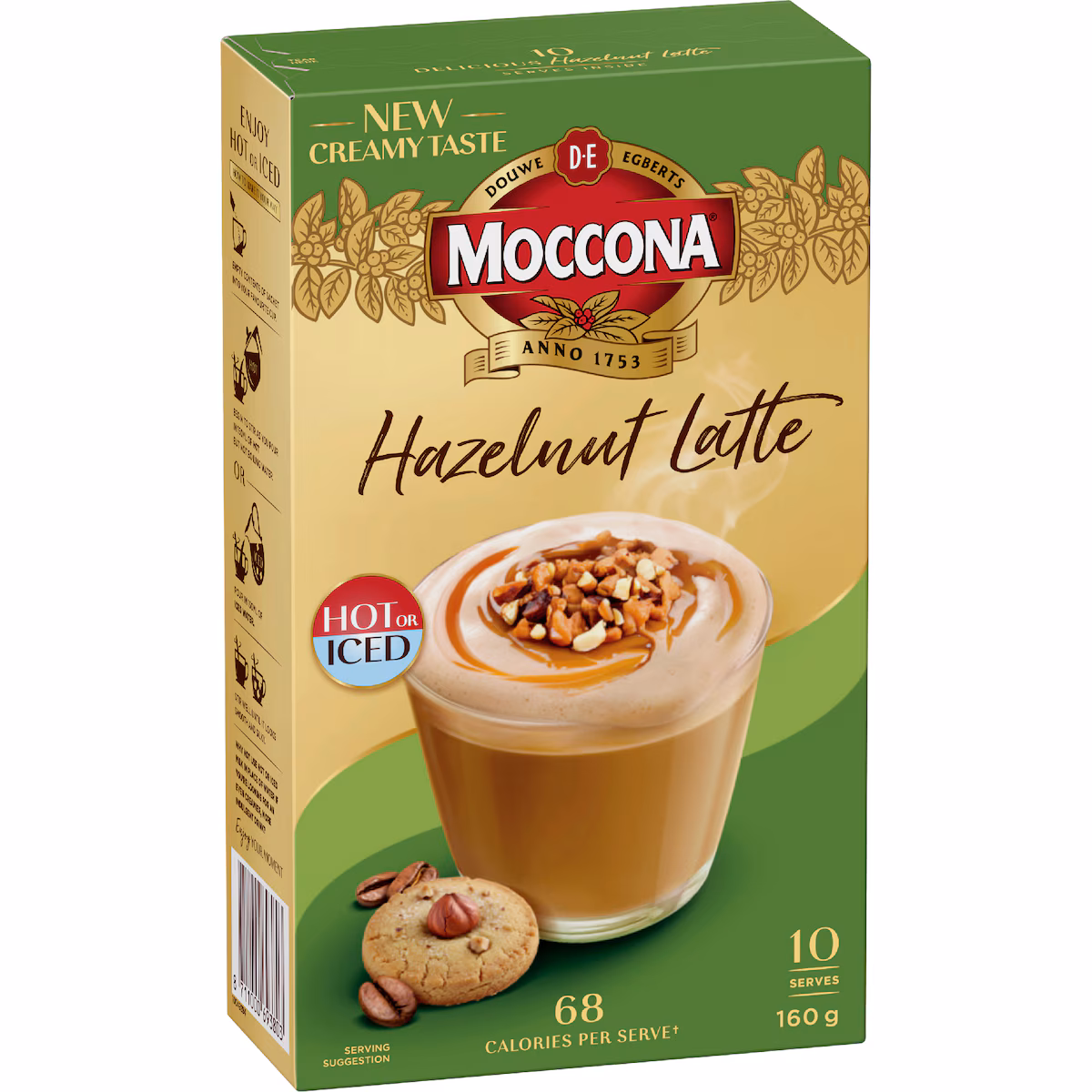 Moccona Hazelnut Latte Sachets 10 pack