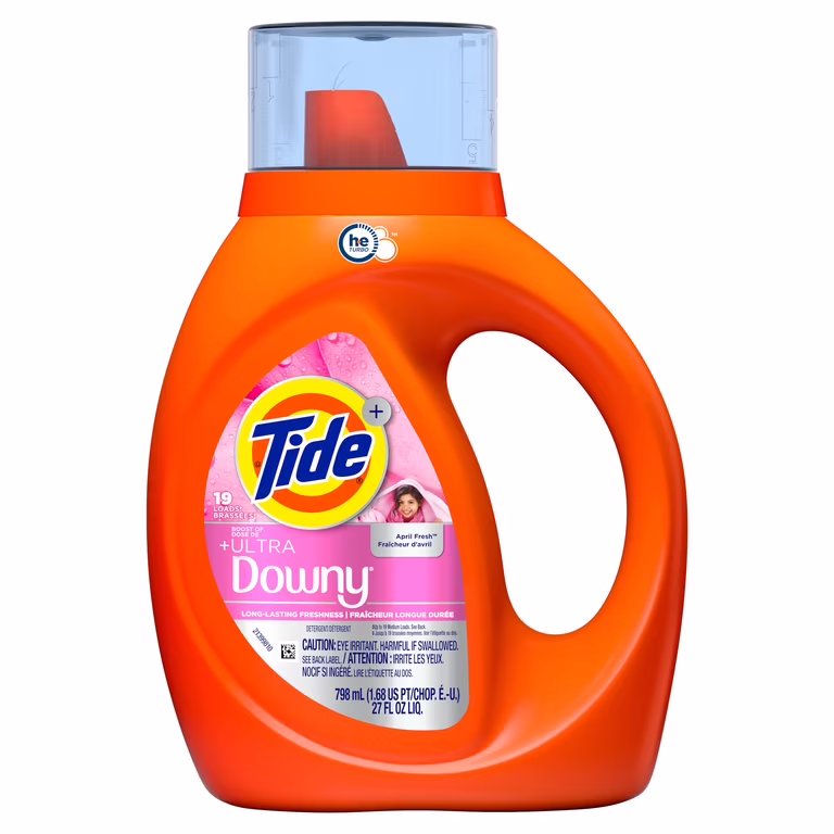Tide Laundry Detergent Liquid Plus a Boost of Ultra Downy, April Fresh Scent, 27 fl oz, 19 Loads