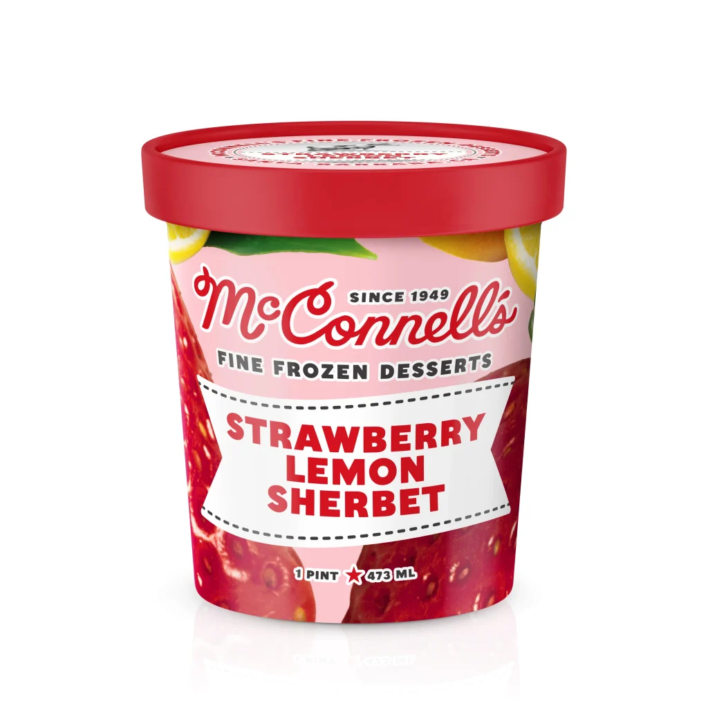 Strawberry Lemon Sherbet