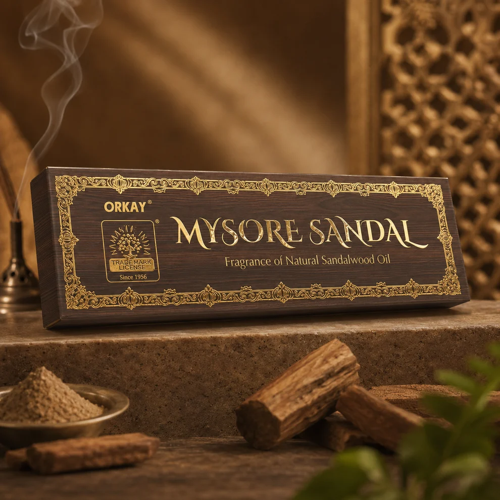 Bring the divine fragrance of Mysore into your home with Orkay Mysore Sandal Incense Sticks — crafted from 100% natural sandalwood to create a pure, calming, and long-lasting aroma that fills every corner of your space.