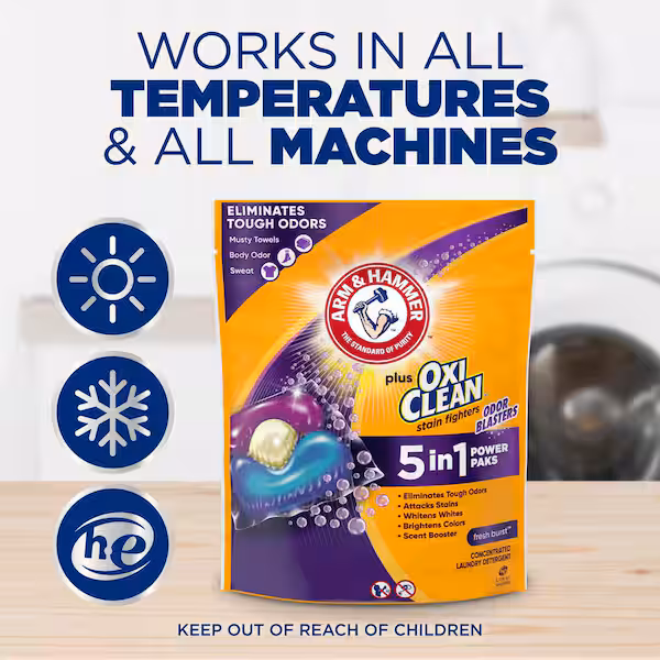 5 IN 1 Power Paks,Plus OxiClean With Odor Blasters Laundry Detergent