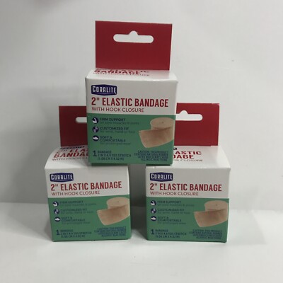 Coralite Elastic Bandage With Hook Closure 2" Wide 4.4 Yard Stretch Sealed